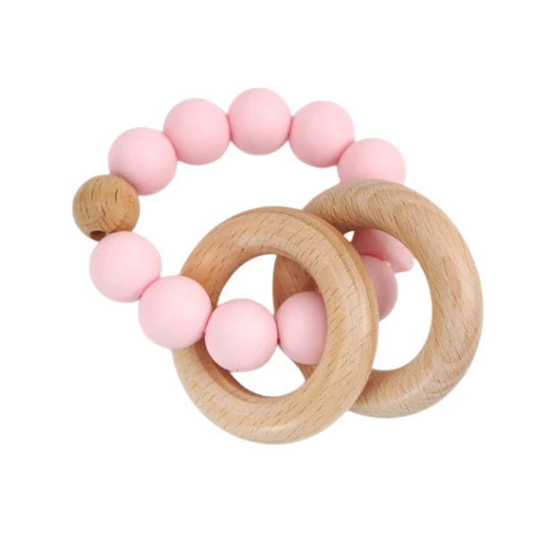 Beechwood Teething Rings Baby Pink