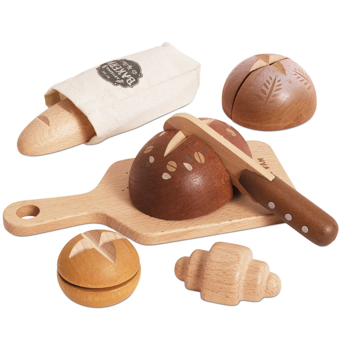 Wooden Artisan Bread Set