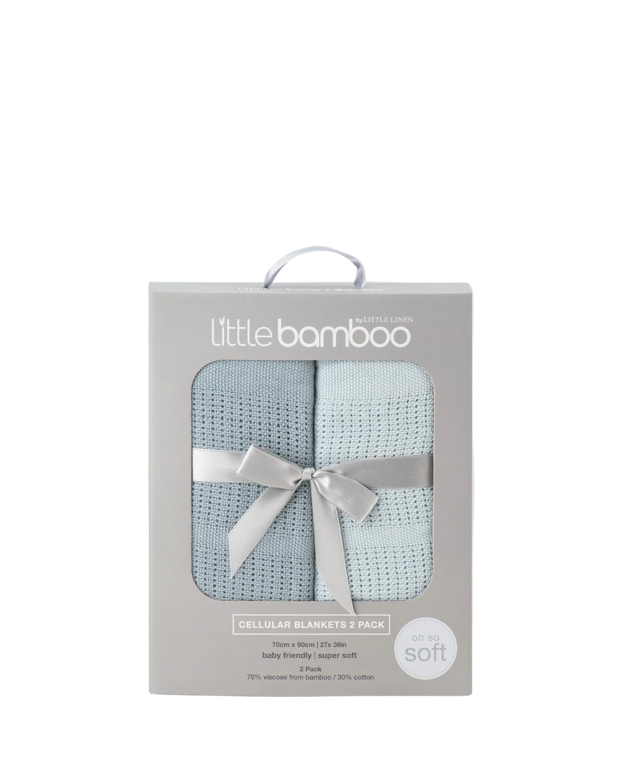 Little Bamboo - Cellular Blankets 2pk Retro Blue