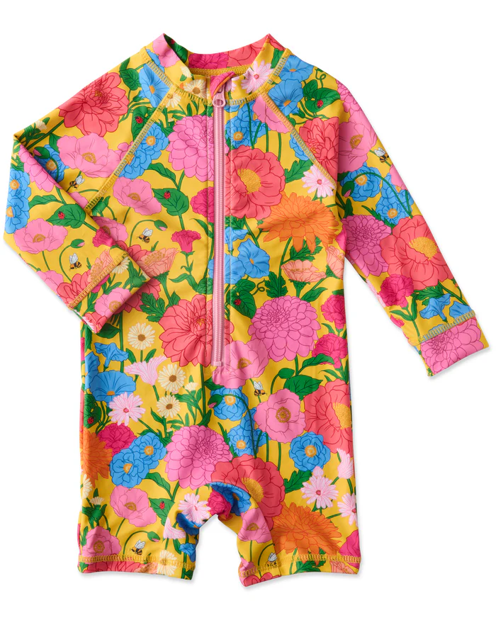 Baby Long Sleeve Zip Bathers - Follow The Sun