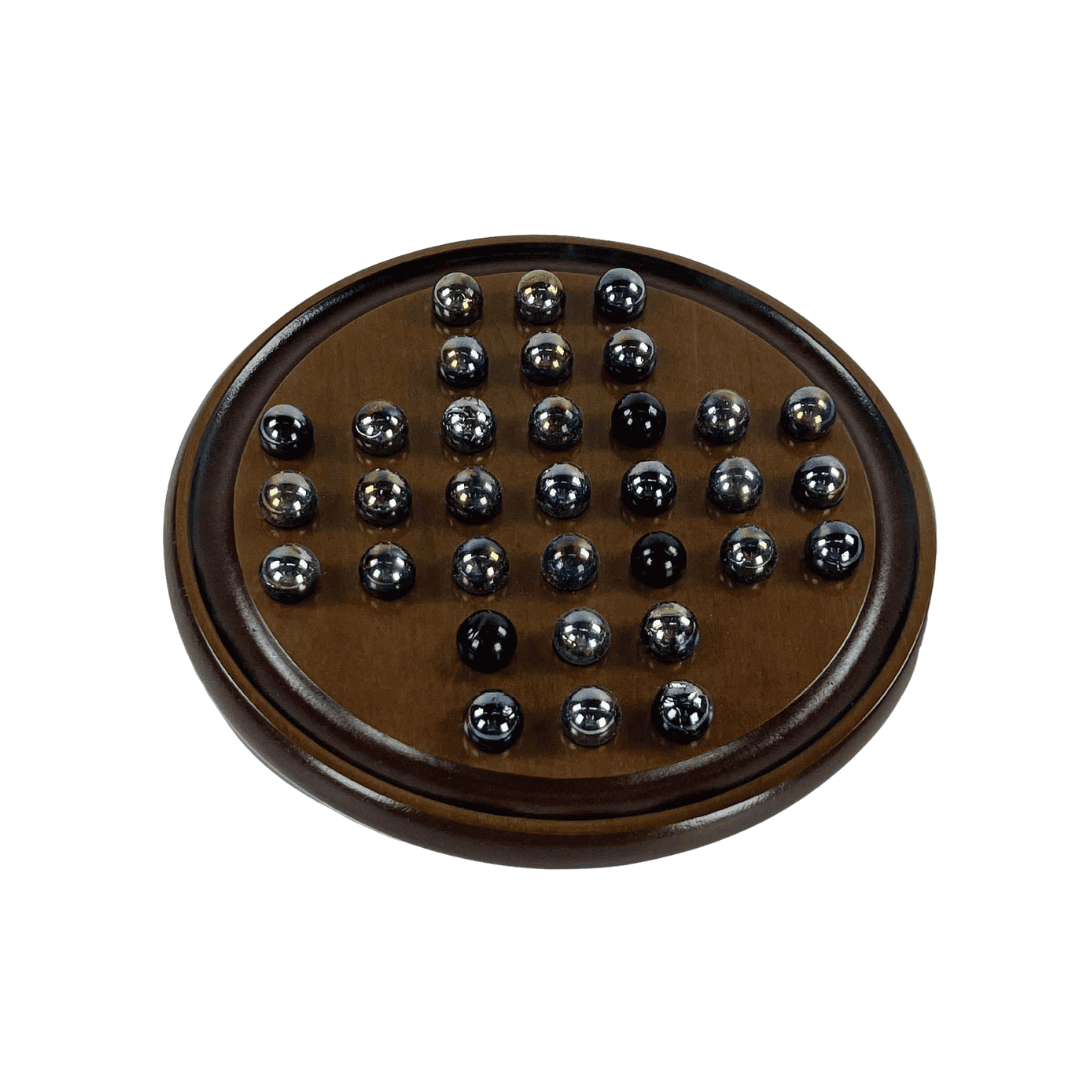 Solitaire Wood With Marble Balls 22cm