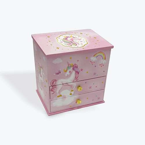 Unicorn Two Draw Musical Jewelry Box DAN124