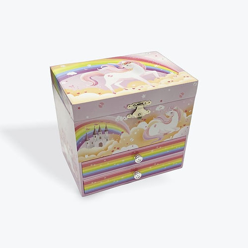 Rainbow Two Draw Musical Jewelry Box DAN130