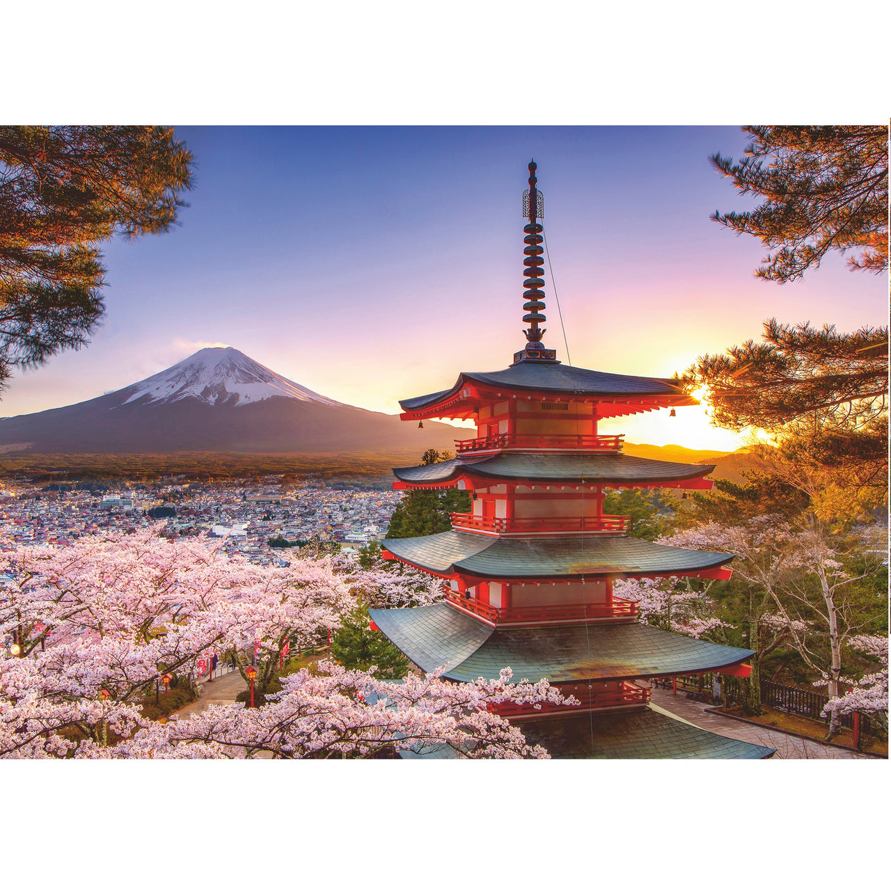 1000 pc Puzzle - Mount Fuji Cherry Blossom View