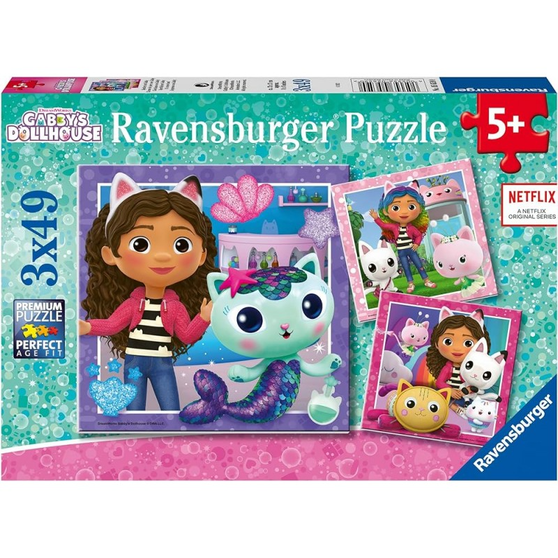 3 x 49pc Puzzle - Gabby's Dollhouse