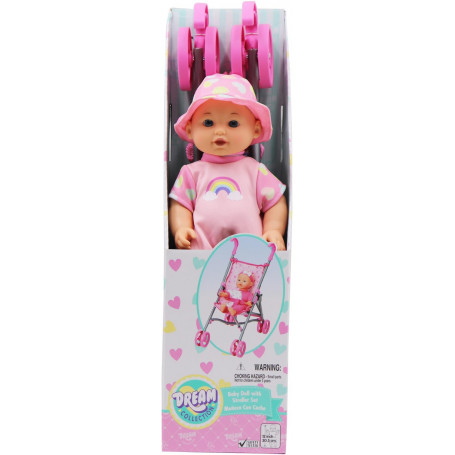 Baby Doll 12" and Stroller Set