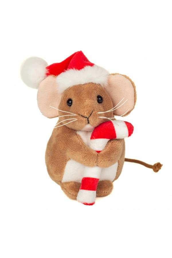 Christmas Mouse with Candy Cane - 11cm