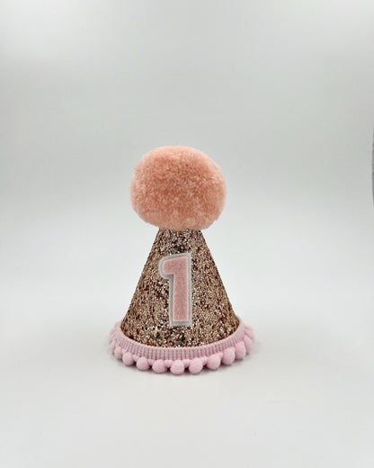 Happy First Birthday Glitter Hat - assorted