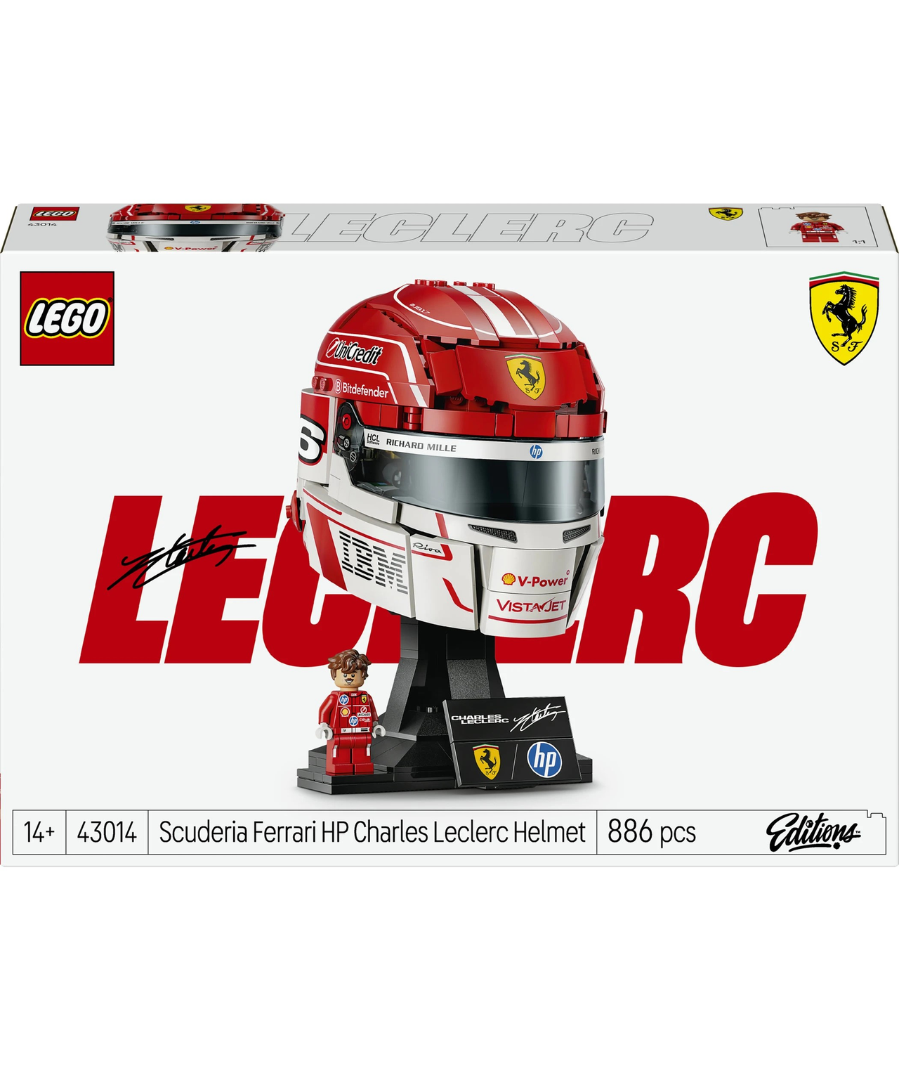 Scuderia Ferrari HP Charles Leclerc Helmet Lego 43014