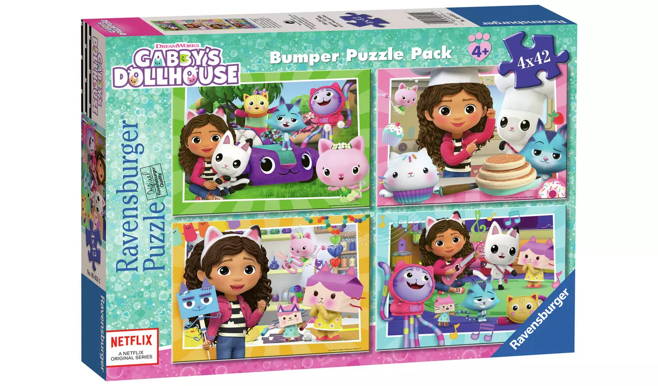 4 x 42 pc Puzzle - Gabby's Dollhouse Bumper Puzzle Pack