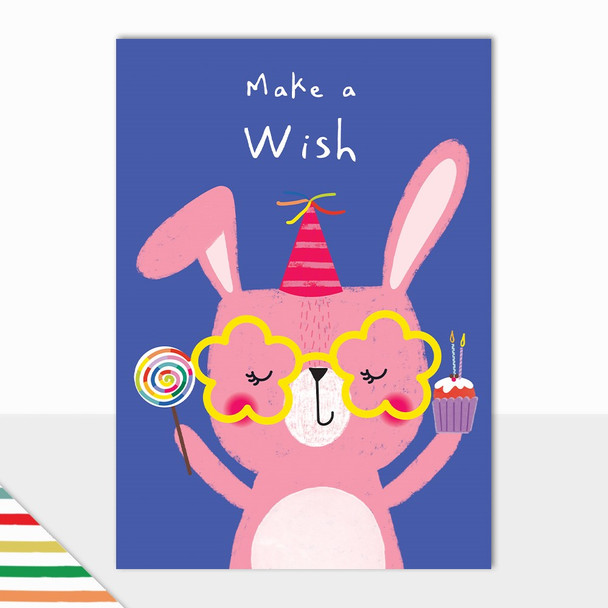 Happy Birthday - Make A Wish Bunny Card