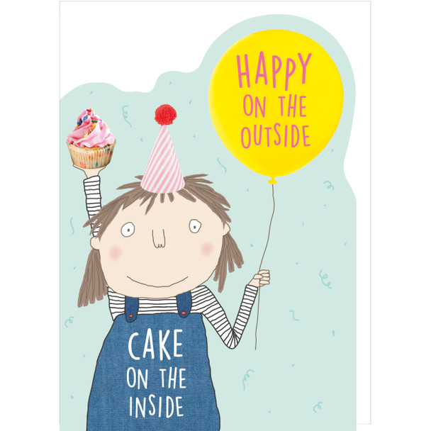 Happy Cake Girl Birthday Card Die Cut