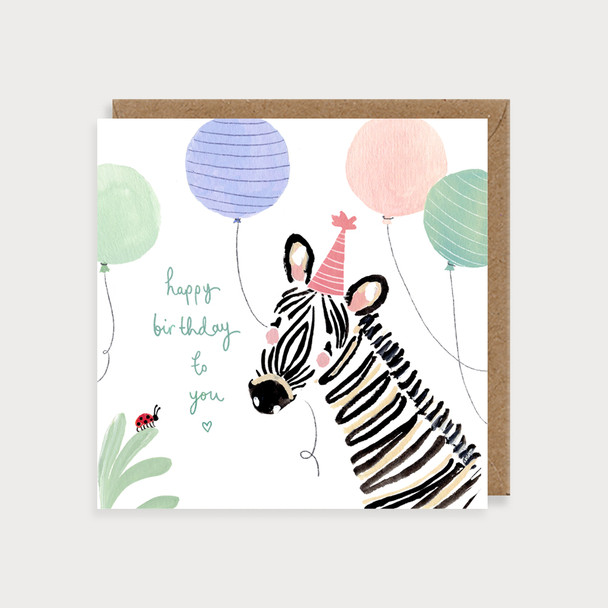 Happy Birthday Zebra Card