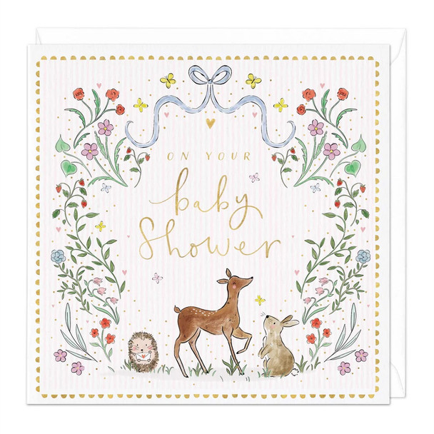 New Baby Card - Woodland Baby Shower