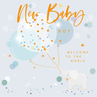 New Baby Boy Elephant Card