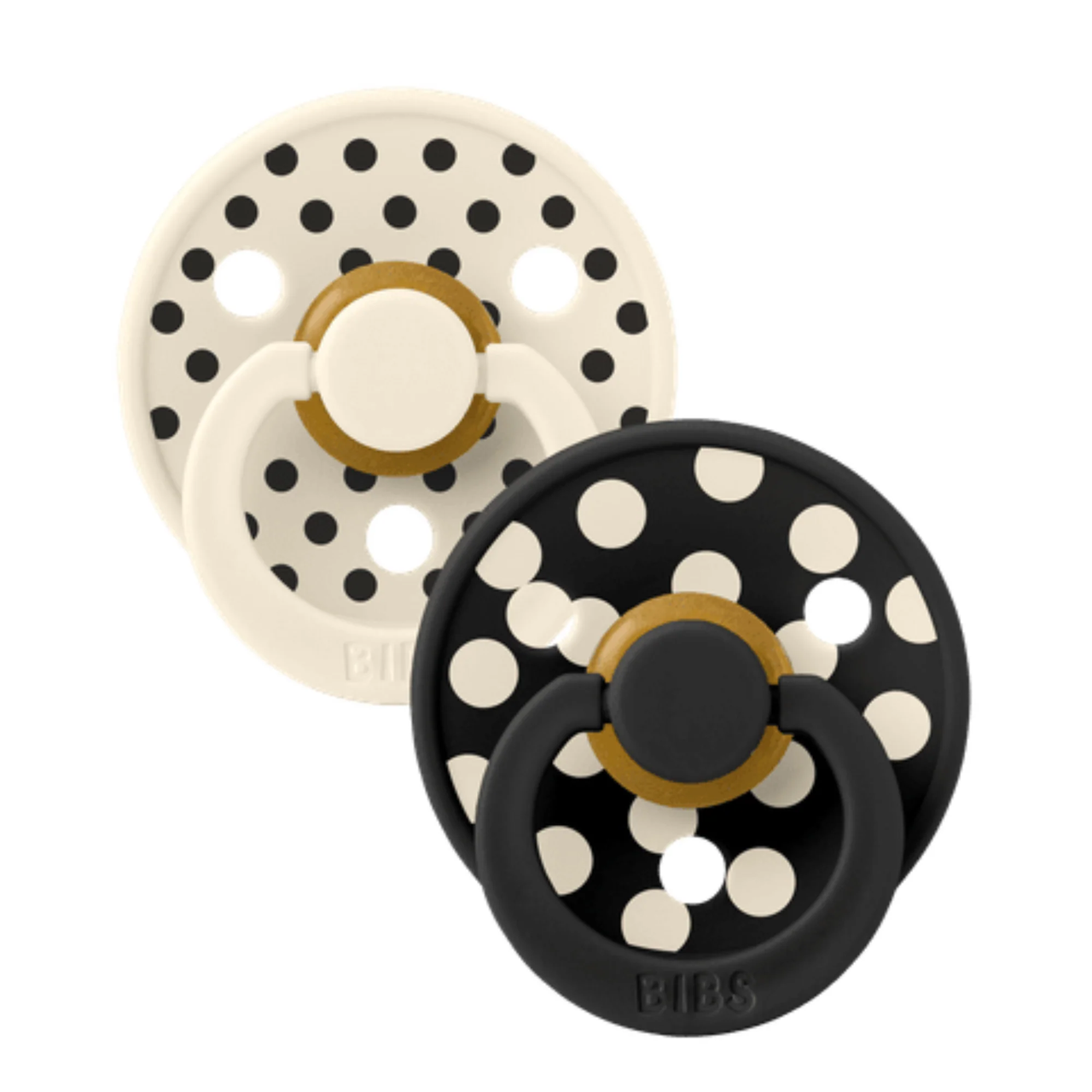 Bibs Pacifier - Studio Polka Collection - Size 2 (Ivory/Black)