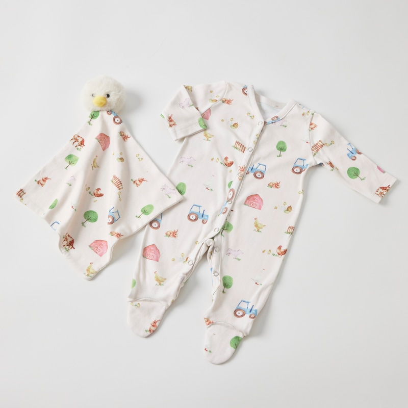 Barnyard Babies Romper & Comforter Set