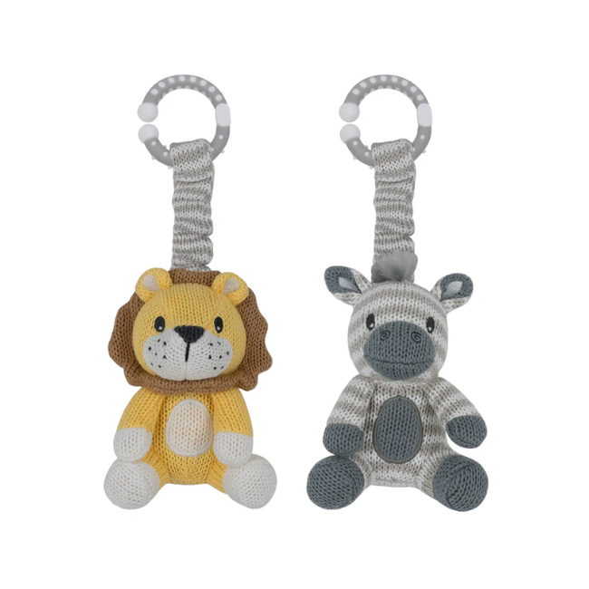 Zebra and Lion - 2 Pack Stroller Toy
