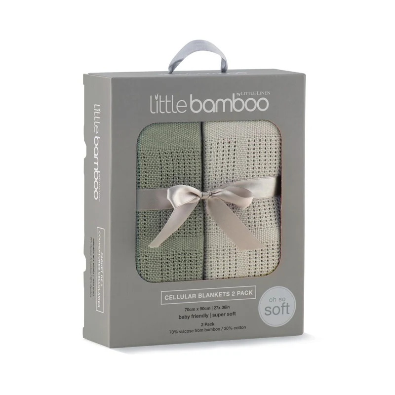 Little Bamboo - Cellular Blankets 2pk Bayleaf