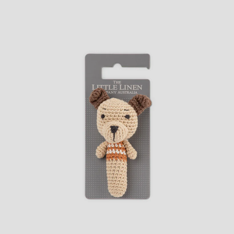 Crochet Rattle - Basil the Barklife Dog