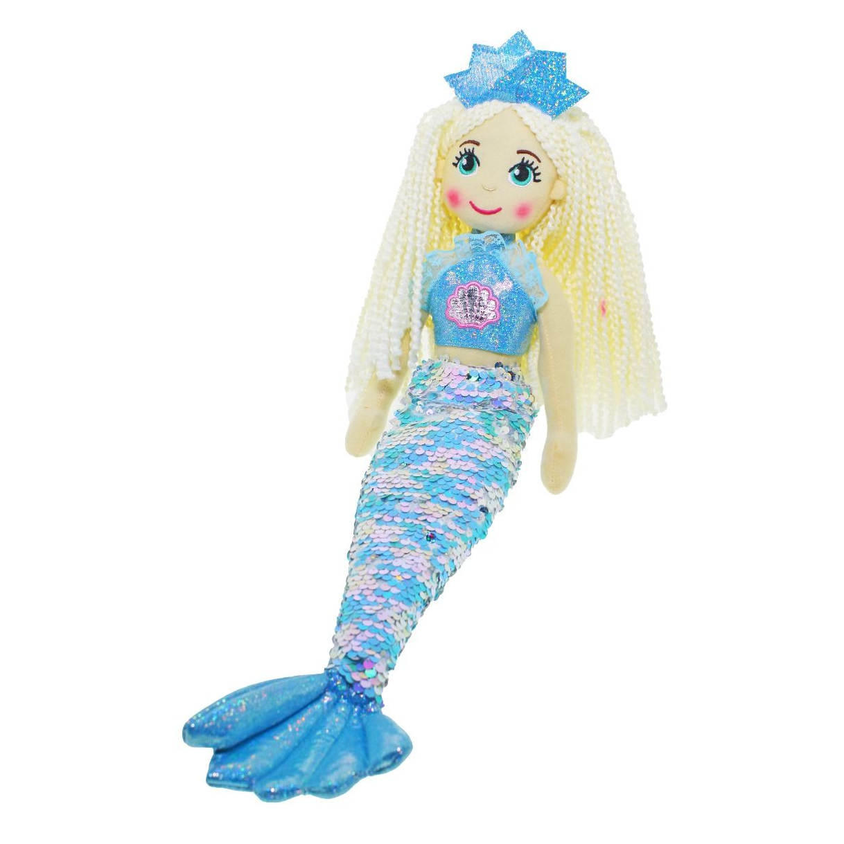 Mermaid Doll 45 cm - Blue with Crown