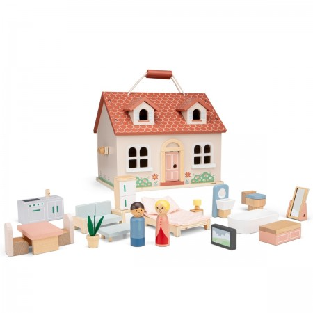 Mini Folding Doll House With Furniture