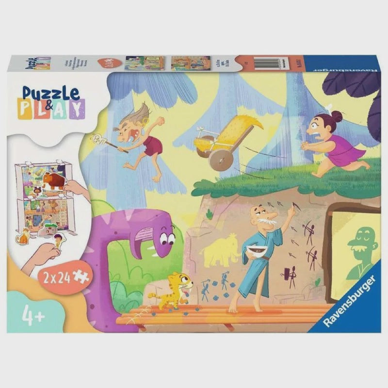 2 x 24 pc Puzzle & Play - Prehistoric People