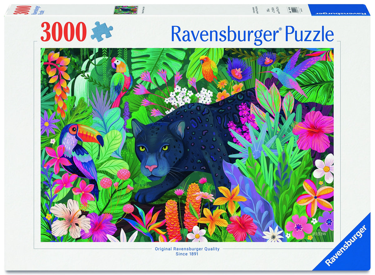 3000 pc Puzzle - Panther In Flowery Jungle