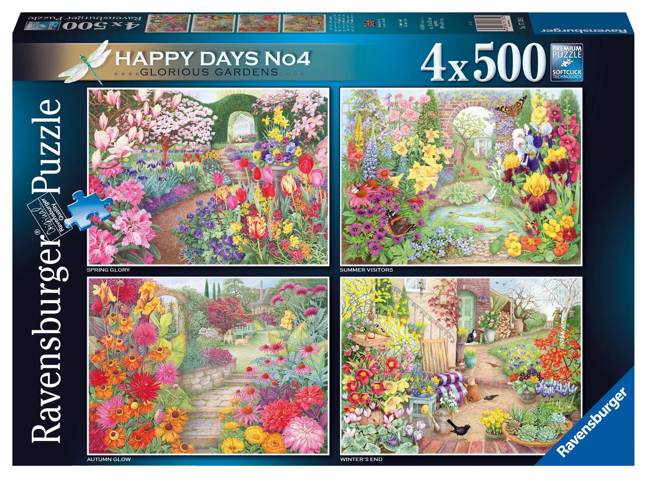 4 x 500 pc Puzzles - Happy Days No. 4 Glorious Gardens