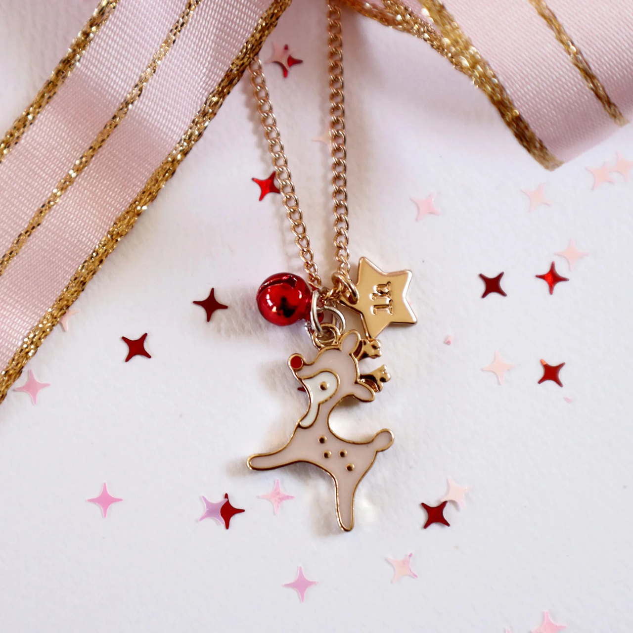 Pink Reindeer Necklace