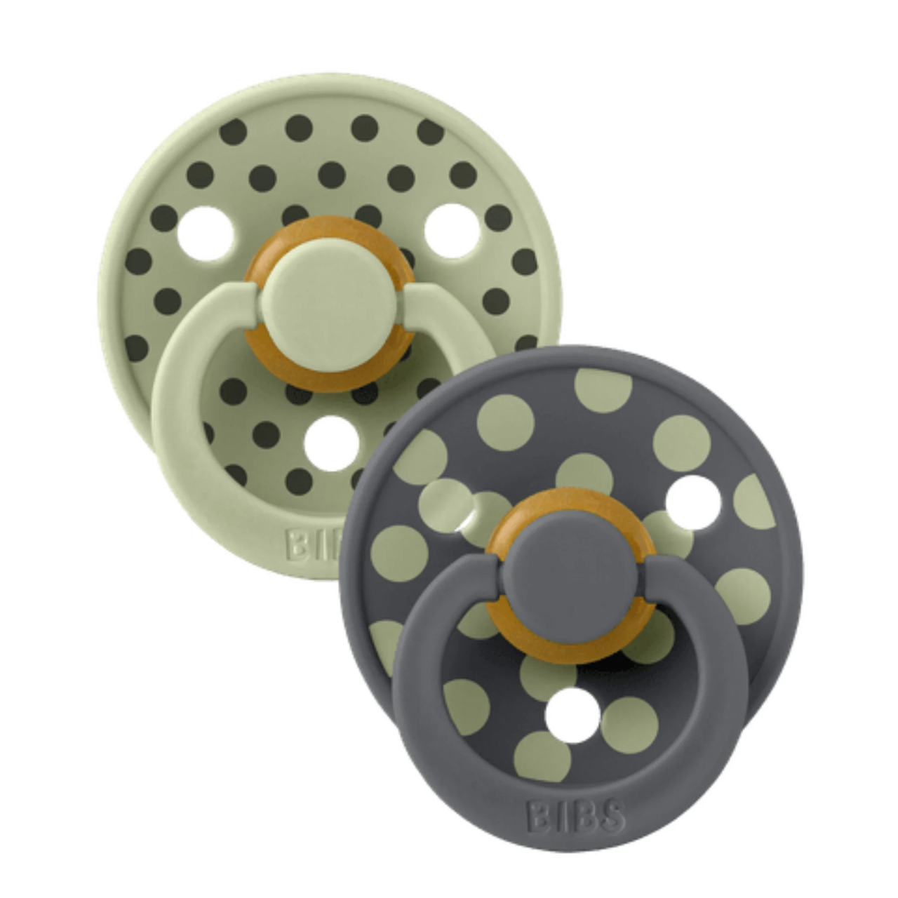 Bibs Pacifier - Studio Polka Collection - Size 2 (Sage/Iron)