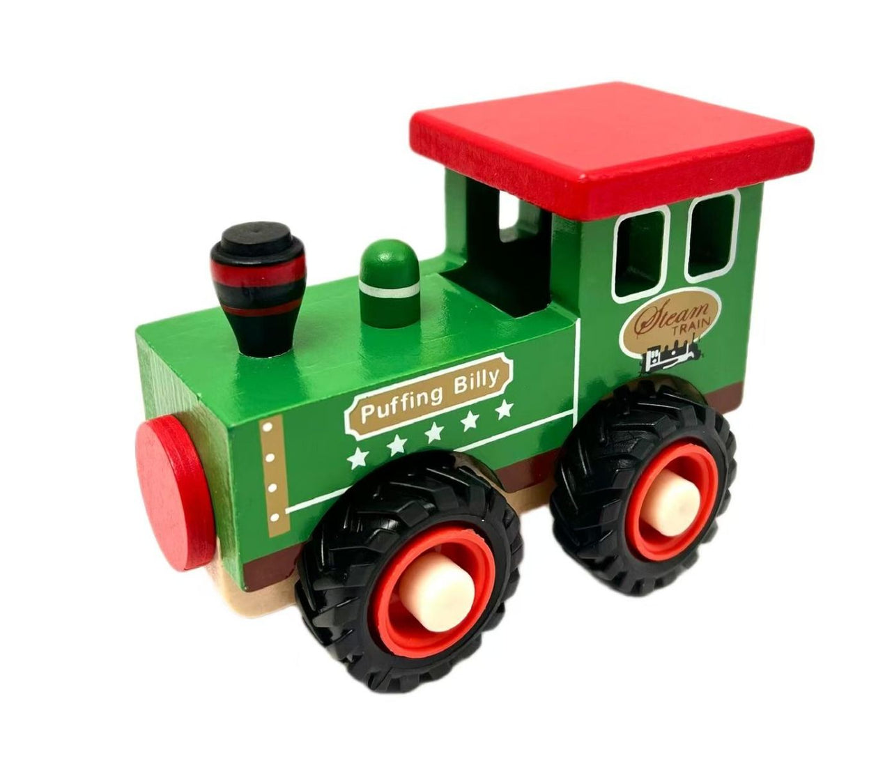 Wooden Wheelie Vehicle - Green Train