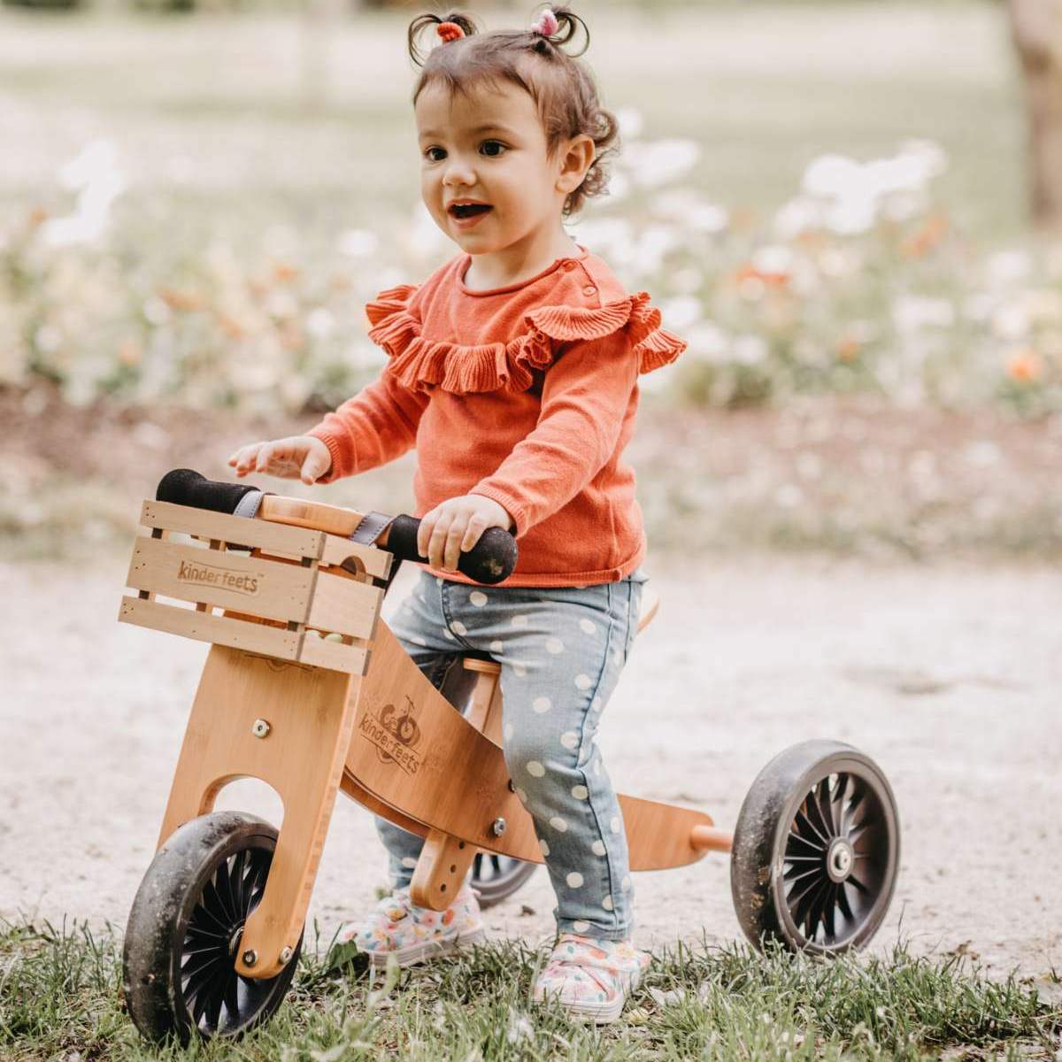 Kinderfeets Tiny Tot PLUS 2 in 1 Balance Bike -Bamboo