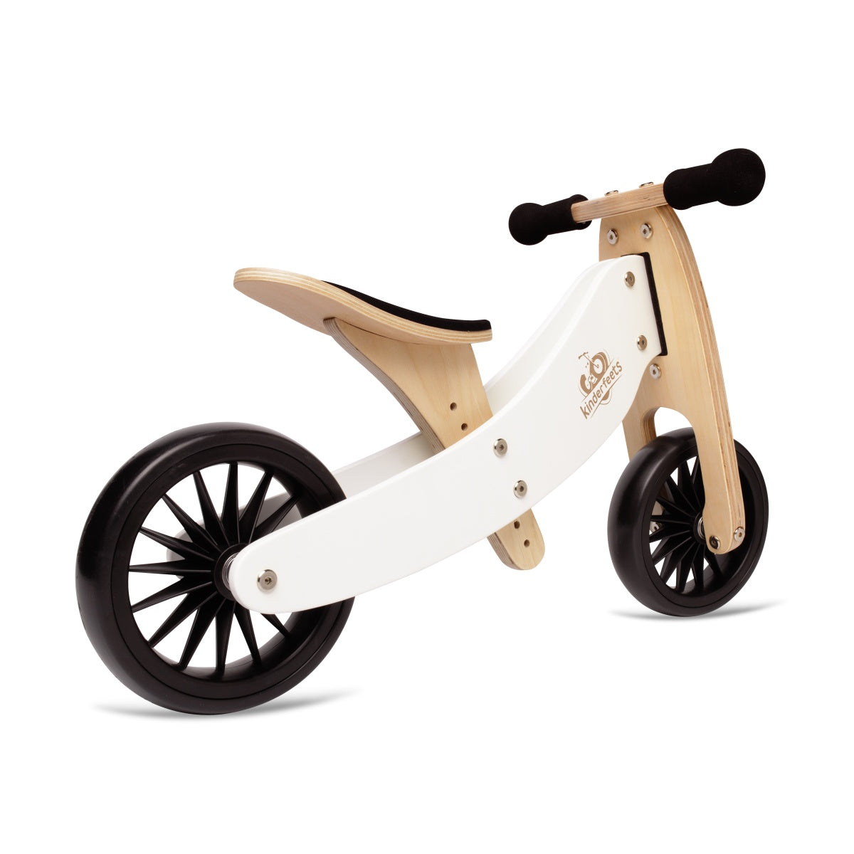 Kinderfeets Tiny Tot PLUS 2 in 1 Balance Bike - White