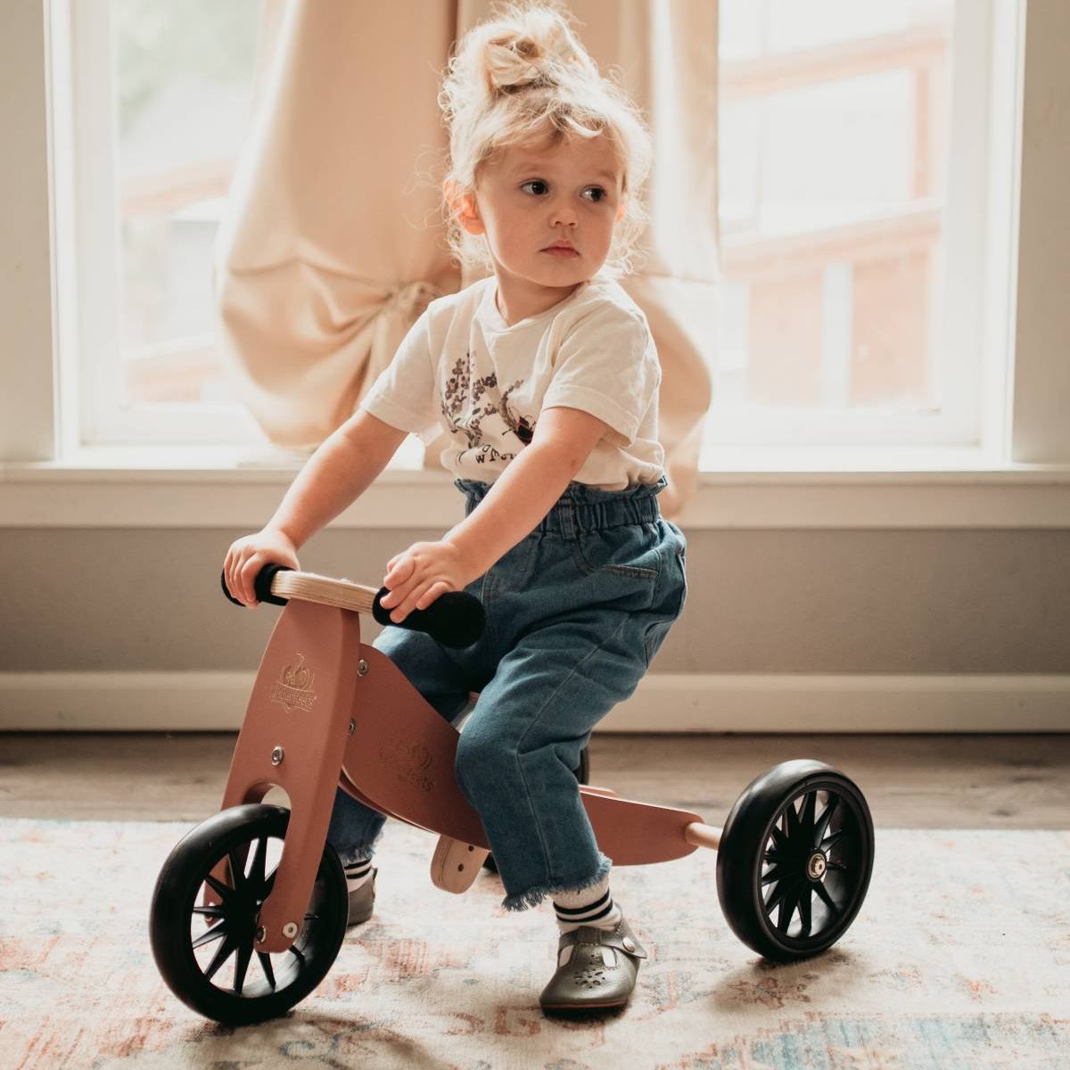 Kinderfeets Tiny Tot 2 in 1 Balance Bike - Coral