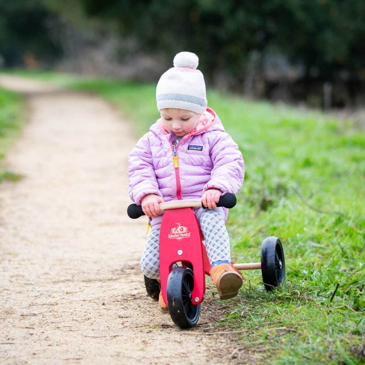 Kinderfeets Tiny Tot 2 in 1 Balance Bike - Cherry Red