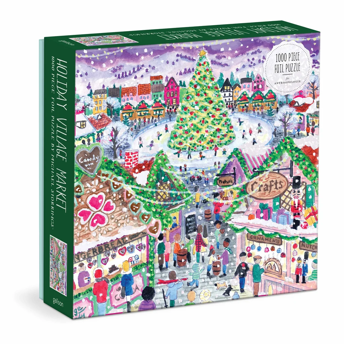 1000pc Foil Puzzle - Holiday Village Market
