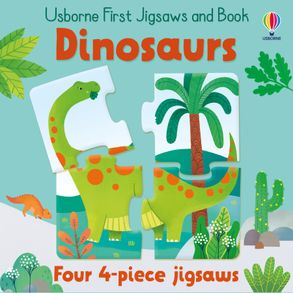 Book And 4 Jigsaw Puzzles Dinosaurs