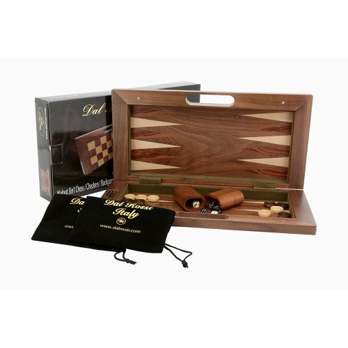 Chess/Checkers/Backgammon - Folding Walnut - 16"