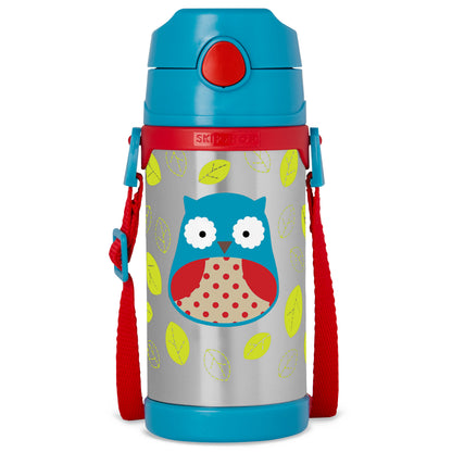 Zoo Large Insulated Stainless Steel Straw Bottle 360ml