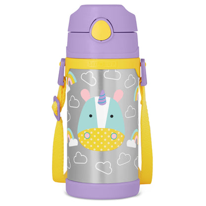 Zoo Large Insulated Stainless Steel Straw Bottle 360ml