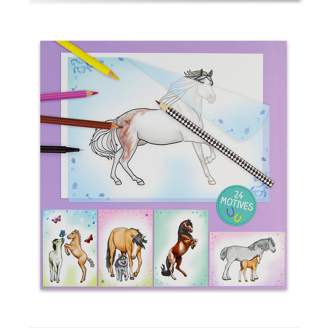 Copy & Colouring Book - Horses