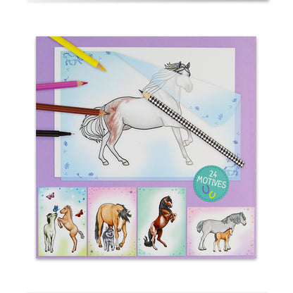 Copy & Colouring Book - Horses