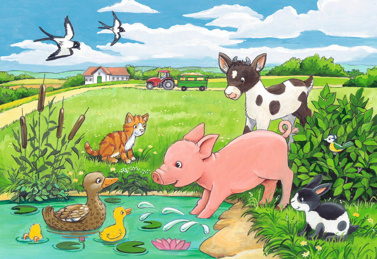 2 x 12 pc Puzzle - Baby Farm Animals