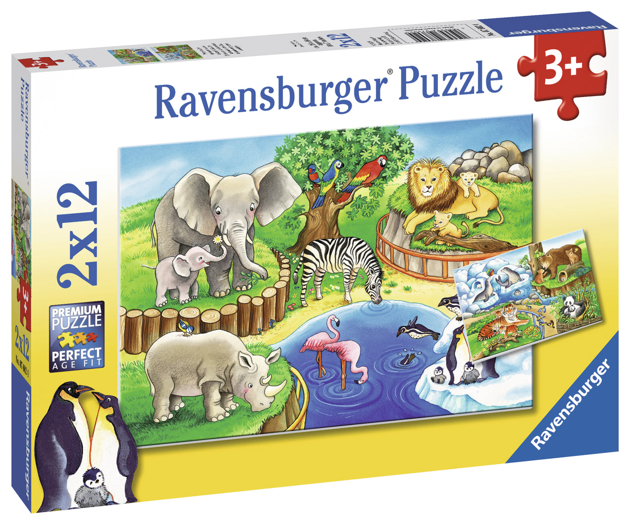 2 x 12 pc Puzzle - Animals in the Zoo