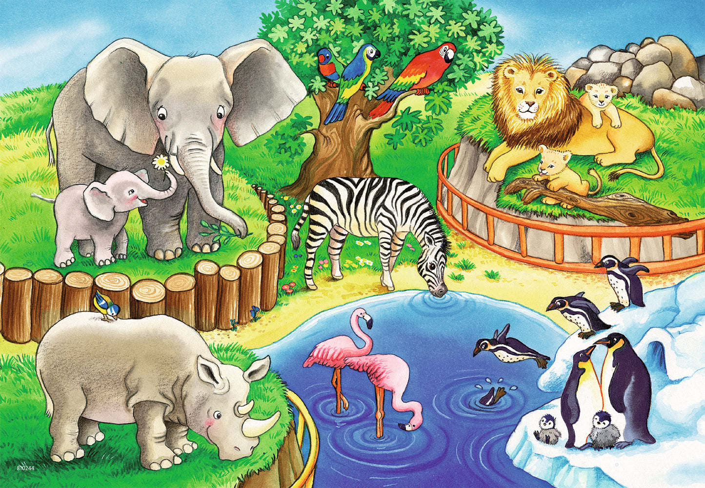 2 x 12 pc Puzzle - Animals in the Zoo