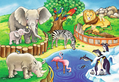 2 x 12 pc Puzzle - Animals in the Zoo