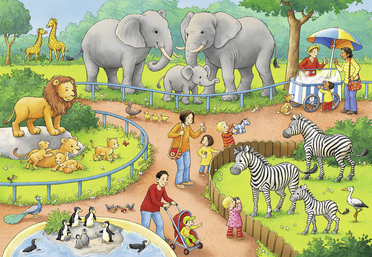 2 x 24 pc Puzzle - A Day at the Zoo