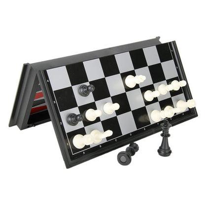 3-In-1 Magnetic & Folding  Chess/Checkers/Backgammon 10"