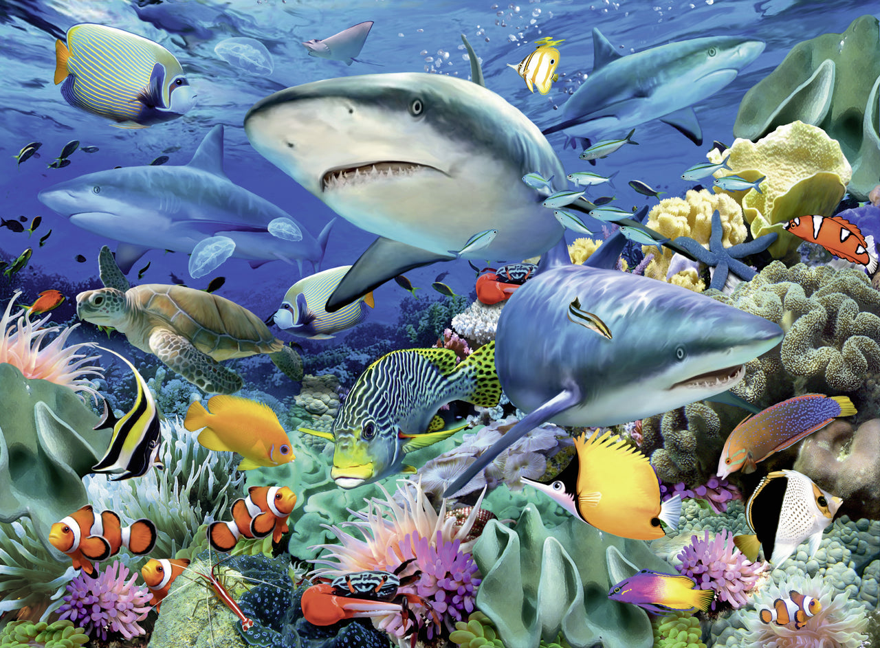 100 pc Puzzle - Reef of the Sharks